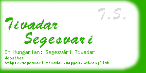 tivadar segesvari business card