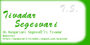 tivadar segesvari business card